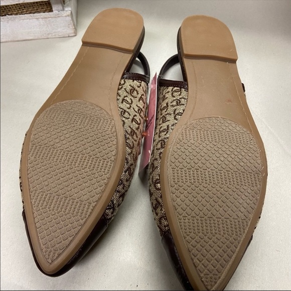 NWT Juicy Couture ballet sling-backs, brown, w/ signature fabric and gol… - Picture 11 of 11